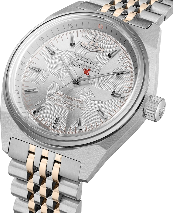 Montre Femme Vivienne Westwood Lady Sydenham VV251WSSR bracelet bicolore en acier cadran argenté vue 2