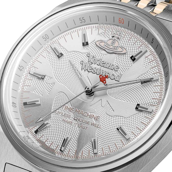 Montre Femme Vivienne Westwood Lady Sydenham VV251WSSR bracelet bicolore en acier cadran argenté vue 4