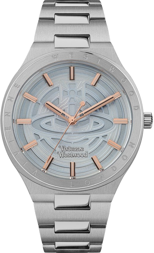 Montre Femme Vivienne Westwood VV257LBLSL - Cadran Bleu, Boîtier Acier Argenté, Index Or Rose