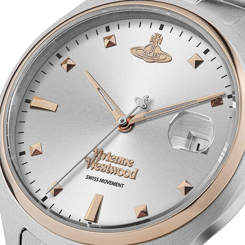 Montre Femme Vivienne Westwood Camberwell VV261SLSR - Cadran argenté, bracelet acier bicolore or rose vue 2