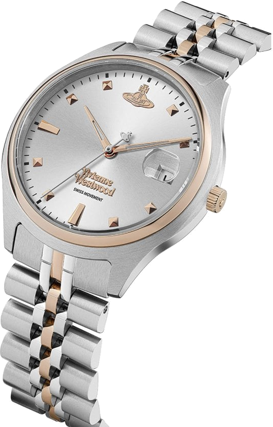 Montre Femme Vivienne Westwood Camberwell VV261SLSR - Cadran argenté, bracelet acier bicolore or rose vue 3