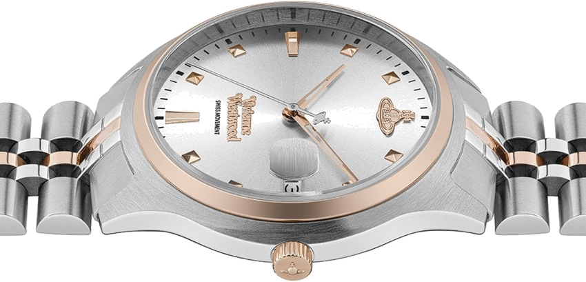 Montre Femme Vivienne Westwood Camberwell VV261SLSR - Cadran argenté, bracelet acier bicolore or rose vue 4