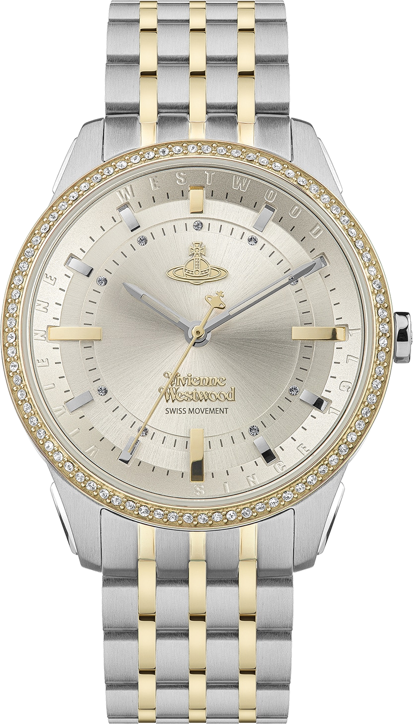 Montre Femme Vivienne Westwood VV262LGYSG East End - Cadran Gris Métallisé, Bracelet Acier Bicolore Or et Argent