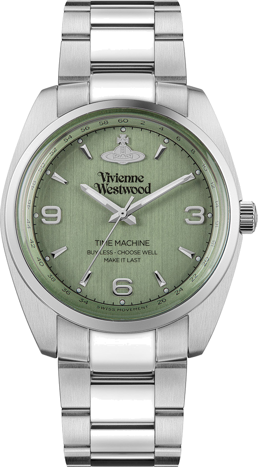 Montre Vivienne Westwood VV274GRSL Pennington en Acier Argenté et Cadran Vert Profond