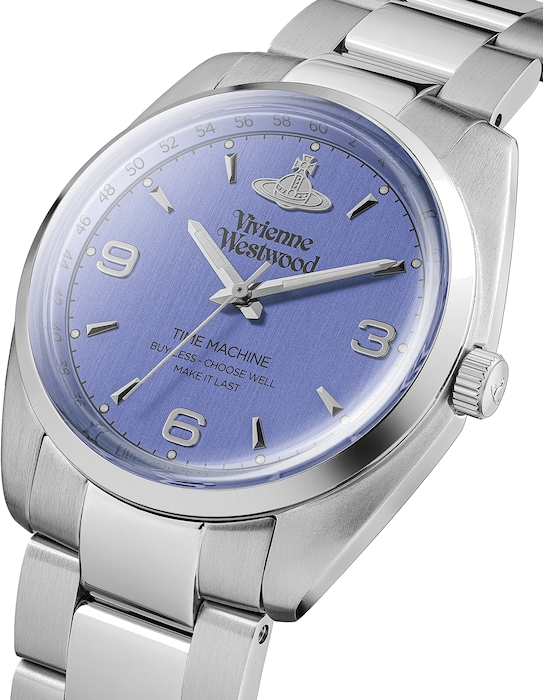 Montre Femme Vivienne Westwood Pennington VV274MBLSL bracelet argent en acier cadran violet vue 2