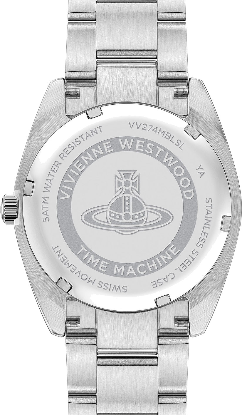 Montre Femme Vivienne Westwood Pennington VV274MBLSL bracelet argent en acier cadran violet vue 3