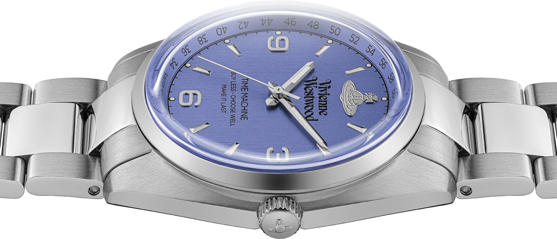 Montre Femme Vivienne Westwood Pennington VV274MBLSL bracelet argent en acier cadran violet vue 5