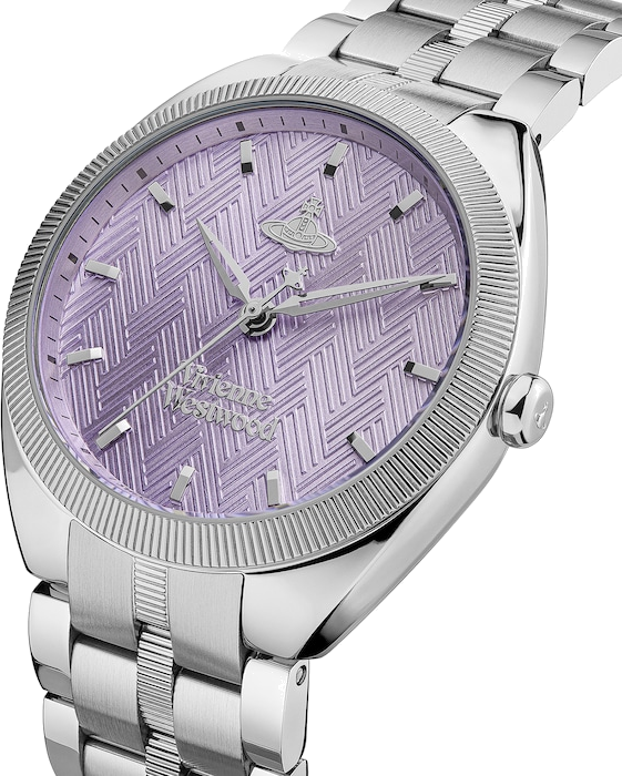 Montre Femme Vivienne Westwood The Mews VV281PPSL - Cadran violet et bracelet acier argenté vue 2