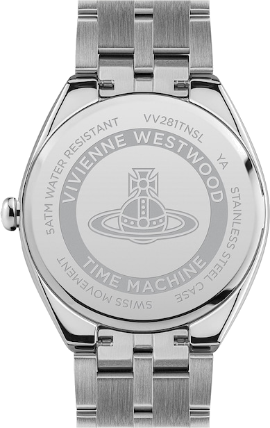 Montre Femme Vivienne Westwood The Mews VV281TNSL bracelet argent en acier cadran orange vue 4