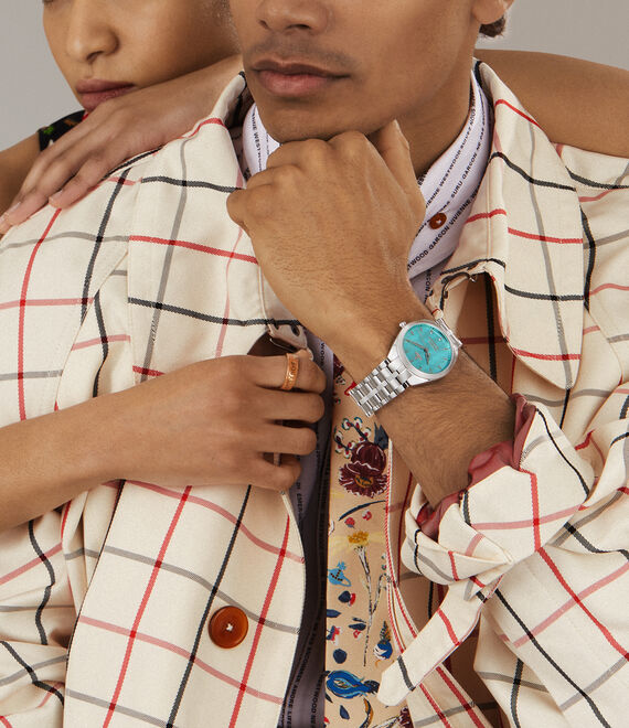 Montre Femme Vivienne Westwood The Mews VV281TQSL bracelet argent en acier cadran turquoise vue 7