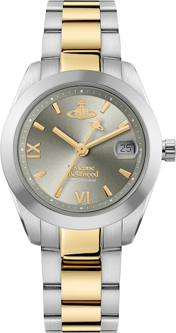 Montre Femme Vivienne Westwood VV292GYSG Fenchurch - Cadran Gris Soleillé, Bracelet Acier Bicolore Argent/Or