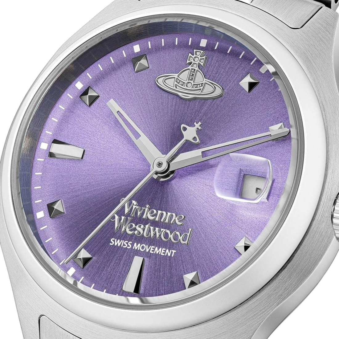 Montre Femme Vivienne Westwood VV311PPSL - Cadran Violet et Bracelet Acier Argenté vue 2