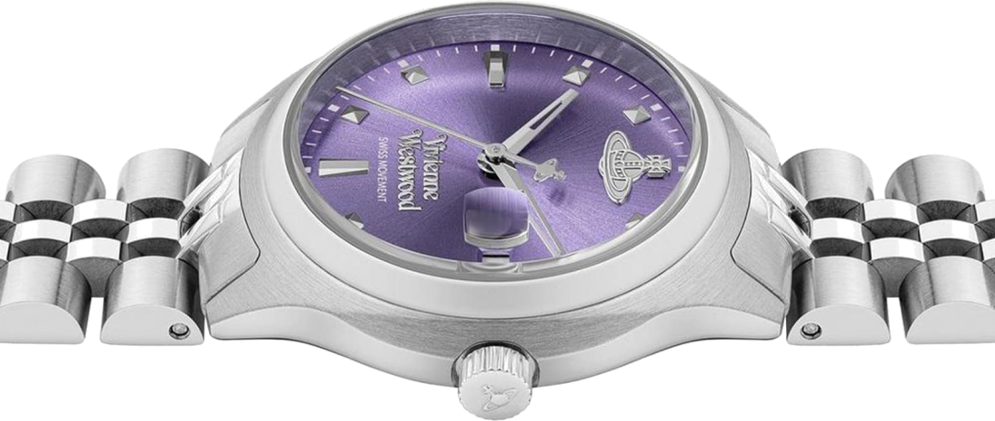 Montre Femme Vivienne Westwood VV311PPSL - Cadran Violet et Bracelet Acier Argenté vue 3