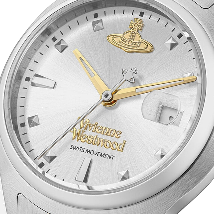 Montre Femme Vivienne Westwood Little Camberwell VV311SLSG bracelet bicolore en acier cadran argenté vue 2
