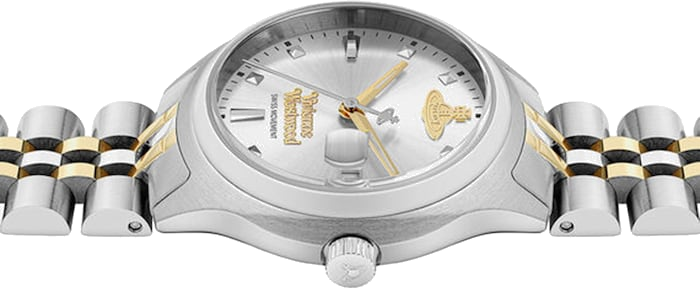 Montre Femme Vivienne Westwood Little Camberwell VV311SLSG bracelet bicolore en acier cadran argenté vue 4